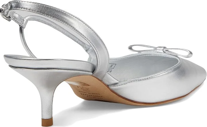 Stuart Weitzman Tully 50 Slingback High Women's Heels Silver : 7.5 M, Leather - Image 4