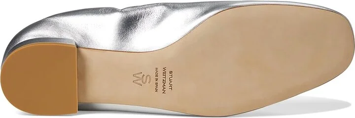Stuart Weitzman Tully Loafer Women's Flat Shoes Silver : 5 M, Leather - Image 3