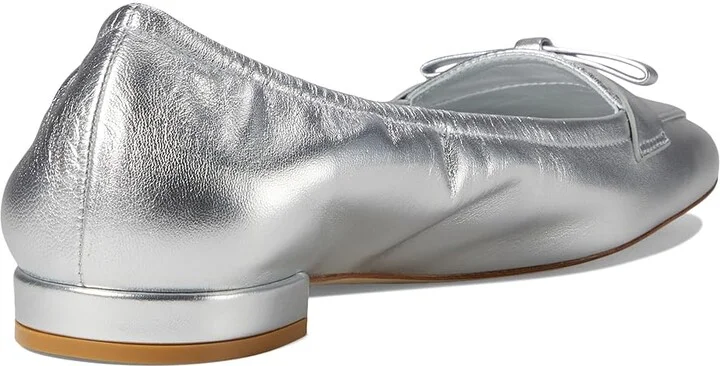 Stuart Weitzman Tully Loafer Women's Flat Shoes Silver : 5 M, Leather - Image 4