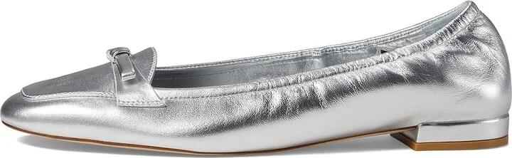 Stuart Weitzman Tully Loafer Women's Flat Shoes Silver : 5 M, Leather - Image 5