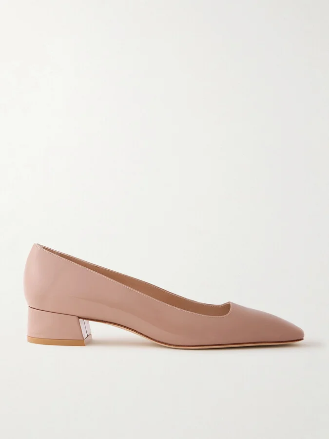 Stuart Weitzman - Vera Patent-leather Pumps - Neutrals