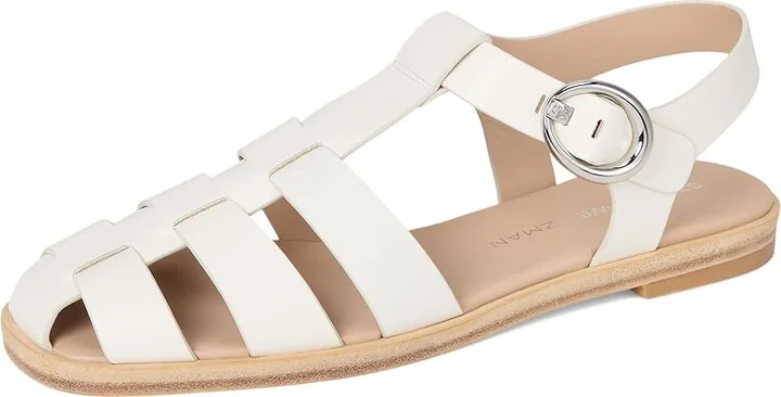 Stuart Weitzman Villa Fshrmn Sandals Women's Shoes Cream : 9 M, Leather - Image 5