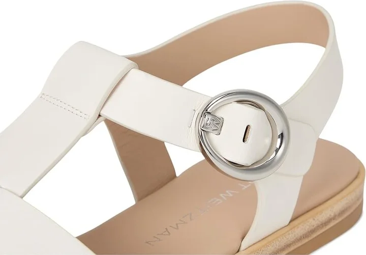 Stuart Weitzman Villa Fshrmn Sandals Women's Shoes Cream : 9 M, Leather - Image 7