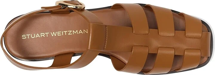 Stuart Weitzman Villa Fshrmn Sandals Women's Shoes Cream : 9 M, Leather - Image 8