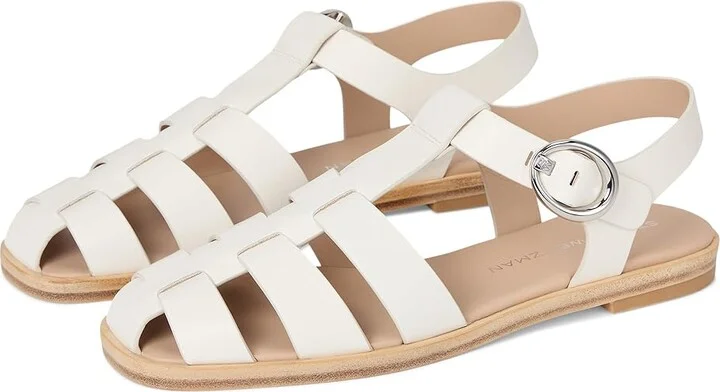 Stuart Weitzman Villa Fshrmn Sandals Women's Shoes Cream : 9 M, Leather