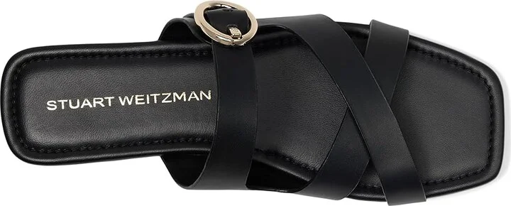 Stuart Weitzman Villa Slide Women's Shoes Black : 5 M, Leather - Image 2
