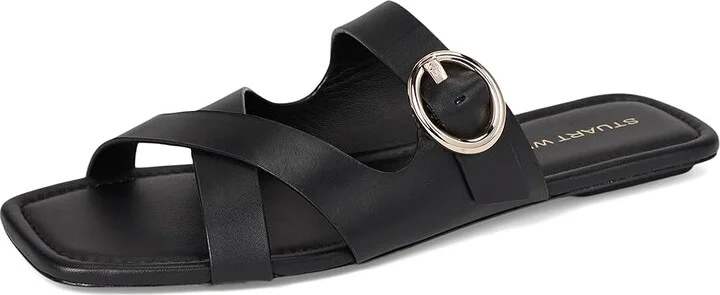 Stuart Weitzman Villa Slide Women's Shoes Black : 5 M, Leather - Image 5