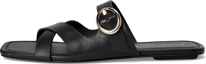 Stuart Weitzman Villa Slide Women's Shoes Black : 5 M, Leather - Image 6