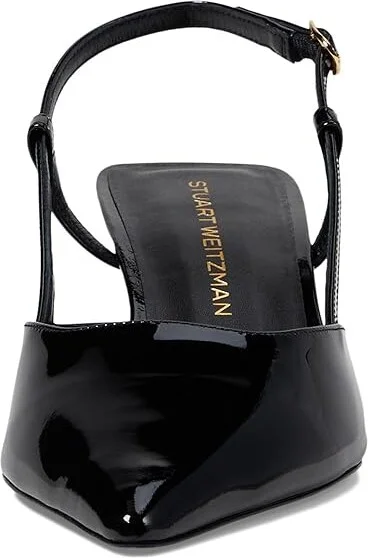 Stuart Weitzman Vinnie 50 Slingback High Women's Heels Black : 6.5 M, Leather - Image 2