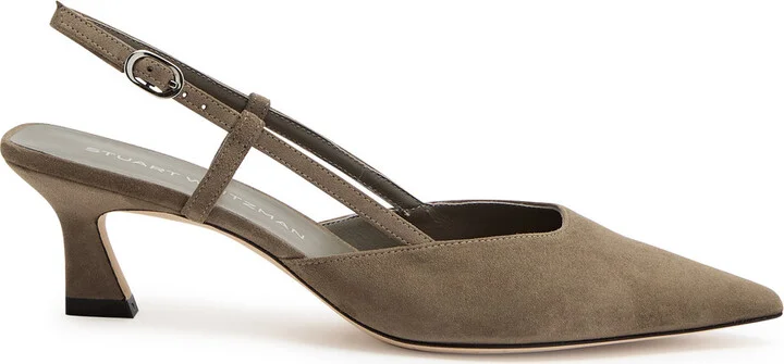 Stuart Weitzman Vinnie 50 Suede Slingback Pumps