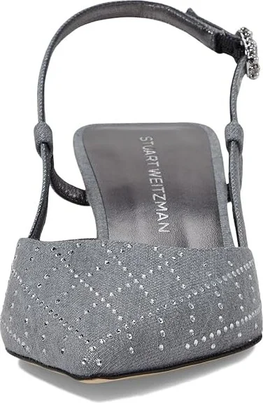 Stuart Weitzman Vinnie Xtal 50 Slingback High Women's Heels Perla/Clear : 10.5 M, Leather - Image 2
