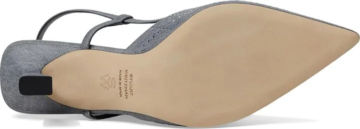 Stuart Weitzman Vinnie Xtal 50 Slingback High Women's Heels Perla/Clear : 10.5 M, Leather - Image 3