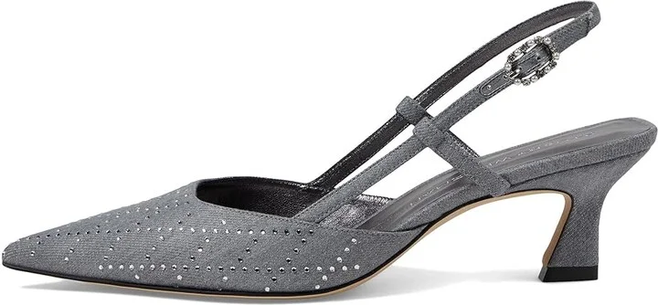 Stuart Weitzman Vinnie Xtal 50 Slingback High Women's Heels Perla/Clear : 10.5 M, Leather - Image 5