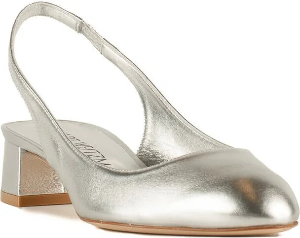 Stuart Weitzman Vivienne 35 Slingback Silver - Image 3