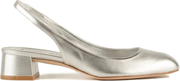 Stuart Weitzman Vivienne 35 Slingback Silver