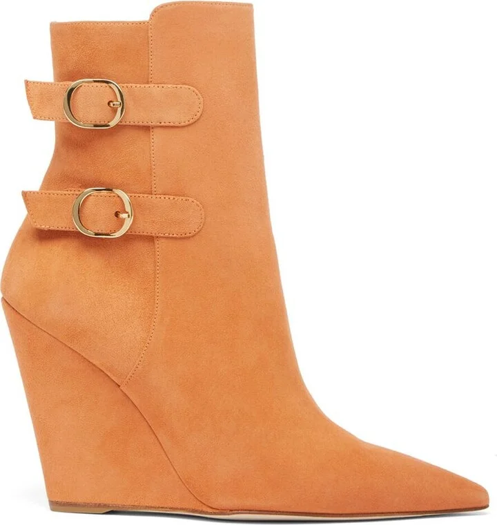 Stuart Weitzman Wedge-Heeled Pointed Toe Boots