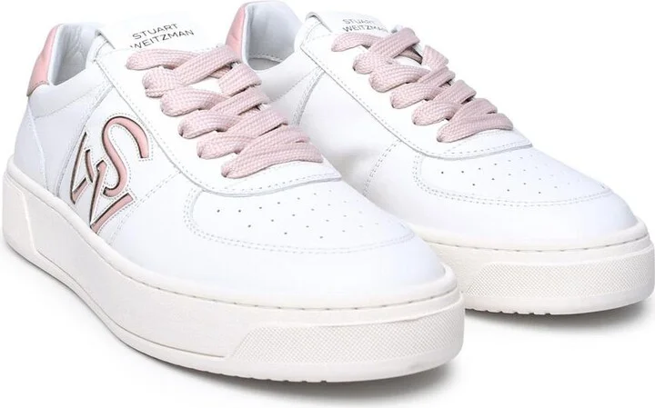 Stuart Weitzman White Leather Sneakers - Image 2