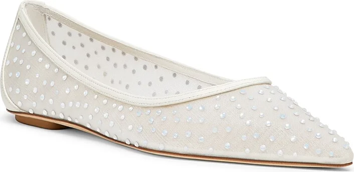 Stuart Weitzman Women's Emilia Embellished Mesh Flats