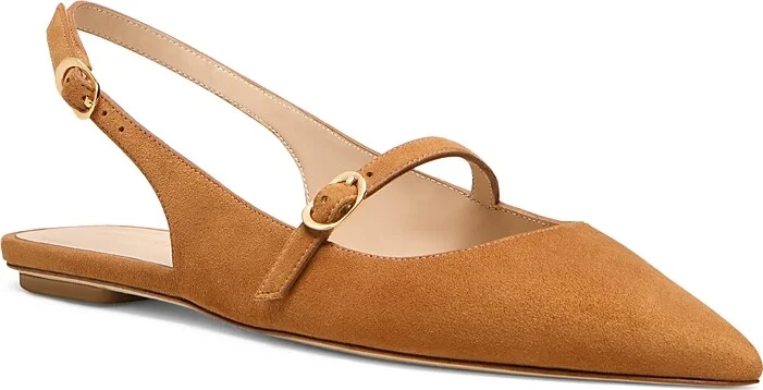 Stuart Weitzman Women's Emilia Pointed Toe Slingback Mary Jane Shoes