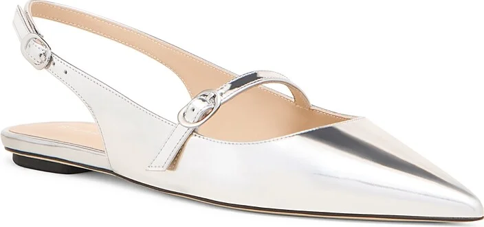 Stuart Weitzman Women's Emilia Pointed Toe Slingback Mary Jane Shoes