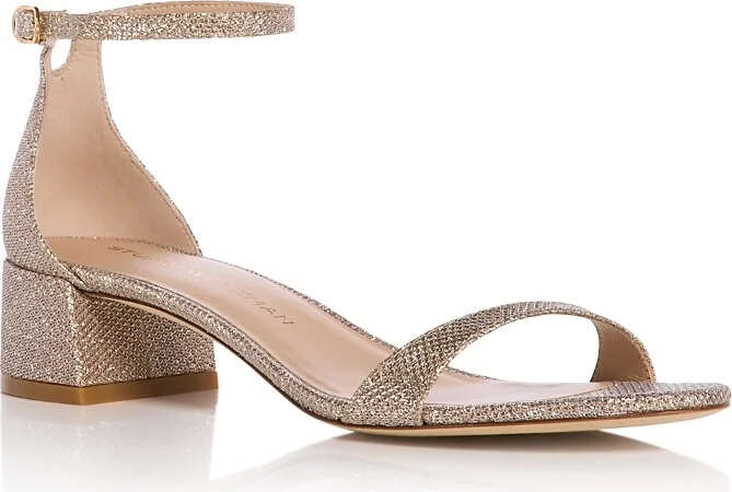 Stuart Weitzman Women's Nudist 35 Block Heel Sandals