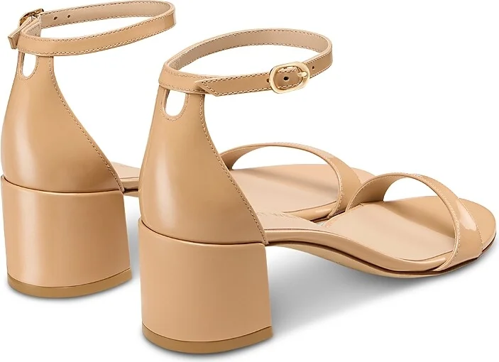 Stuart Weitzman Women's Nudist 50 Block Heel Sandals