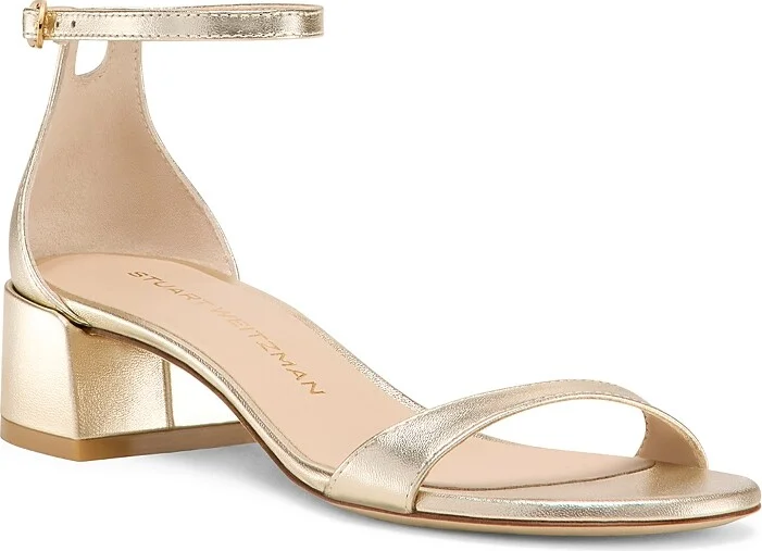 Stuart Weitzman Women's Nudist Block Heel Sandals
