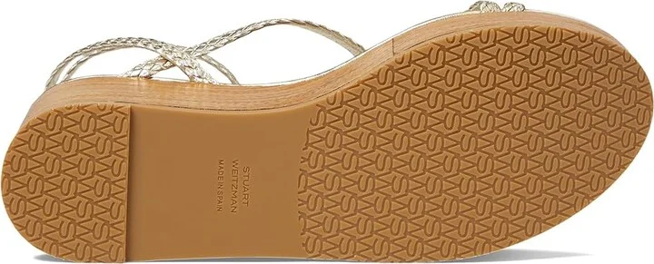 Stuart Weitzman Wovette Wedge Women's Sandals Light Gold/Sand : 11 M, Leather/Rubber - Image 3