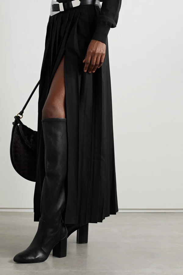 Stuart Weitzman - Yuliana Leather Knee Boots - Black - Image 2