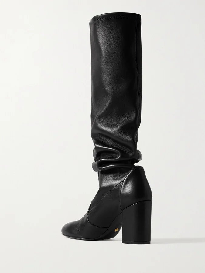 Stuart Weitzman - Yuliana Leather Knee Boots - Black - Image 3