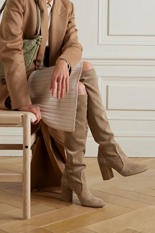 Stuart Weitzman - Yuliana Suede Knee Boots - Green - Image 2
