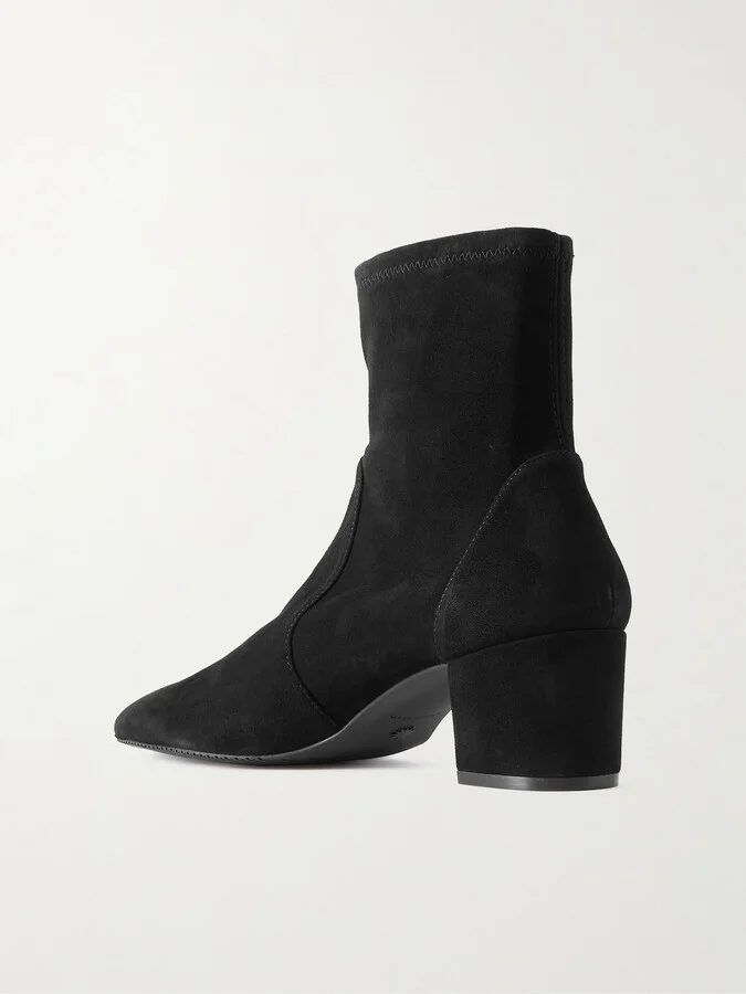 Stuart Weitzman - Yuliana Suede Sock Boots - Black - Image 3