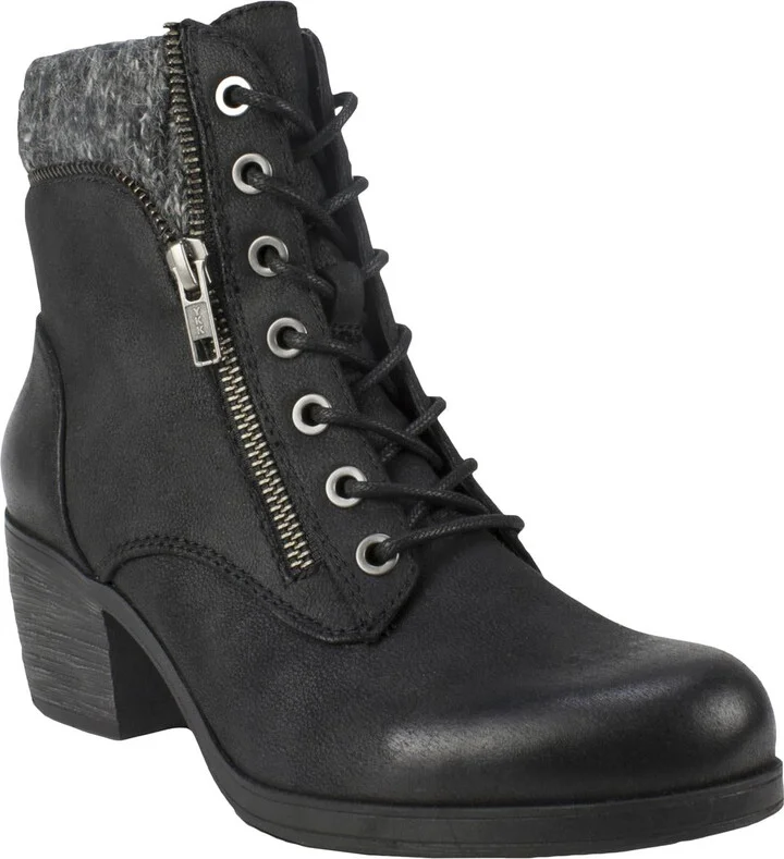 Stuart Womens Zipper Faux Leather Ankle Boots