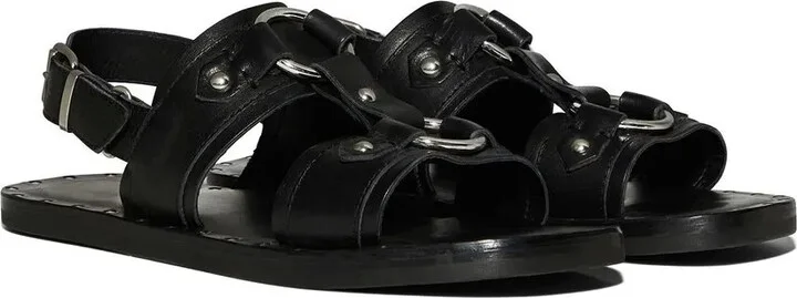 Stud-Detail Calf-Leather Sandals - Image 2