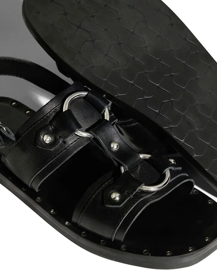 Stud-Detail Calf-Leather Sandals - Image 4
