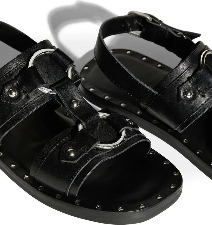 Stud-Detail Calf-Leather Sandals - Image 5