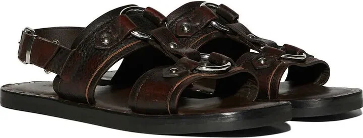 Stud-Detail Calf-Leather Sandals - Image 2