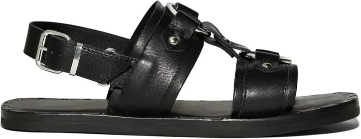 Stud-Detail Calf-Leather Sandals