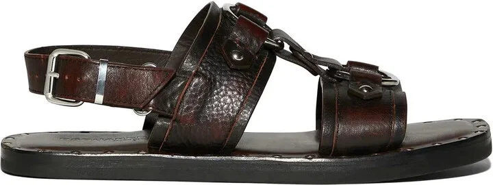 Stud-Detail Calf-Leather Sandals