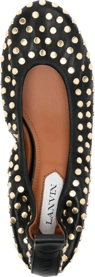 Stud-Detail Leather Ballerina Shoes - Image 4
