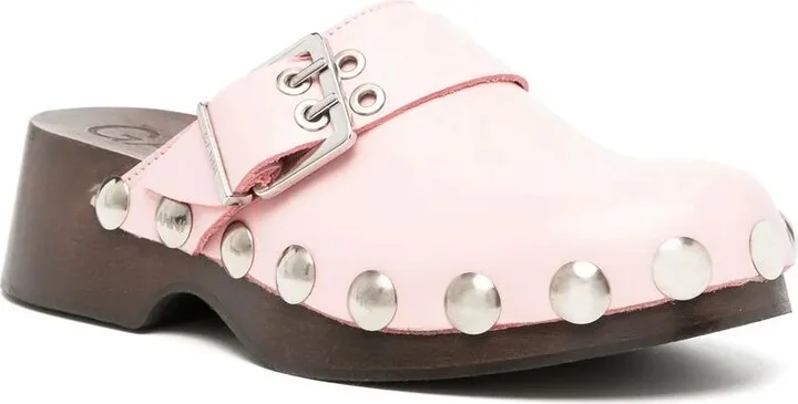 Stud-Detail Leather Mules - Image 2