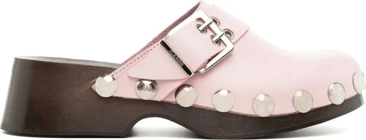 Stud-Detail Leather Mules