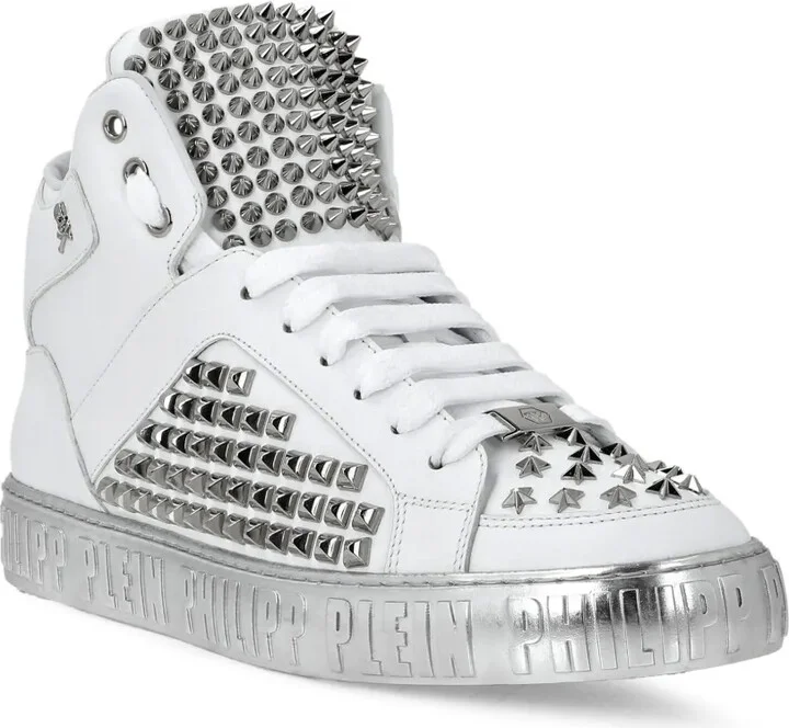 Stud-Detail Leather Sneakers - Image 2