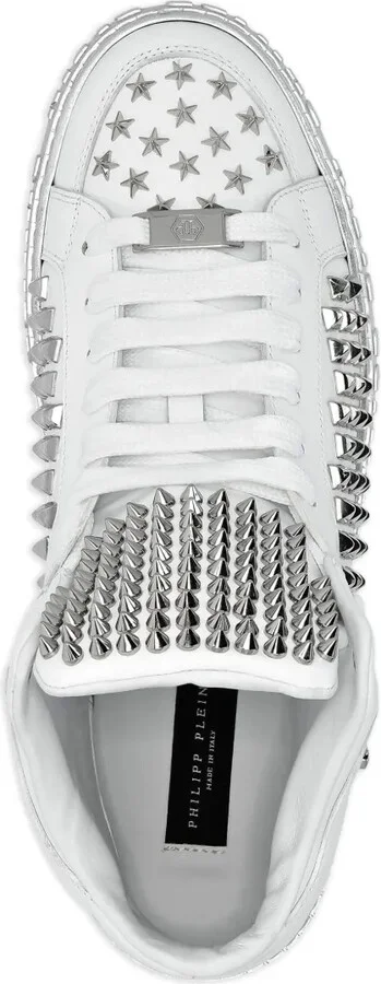 Stud-Detail Leather Sneakers - Image 3