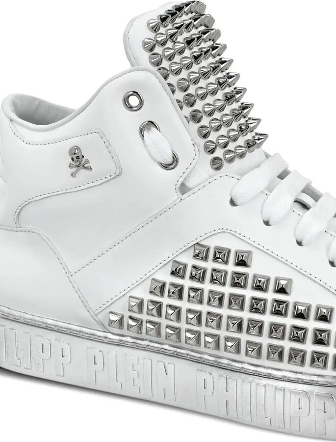 Stud-Detail Leather Sneakers - Image 4