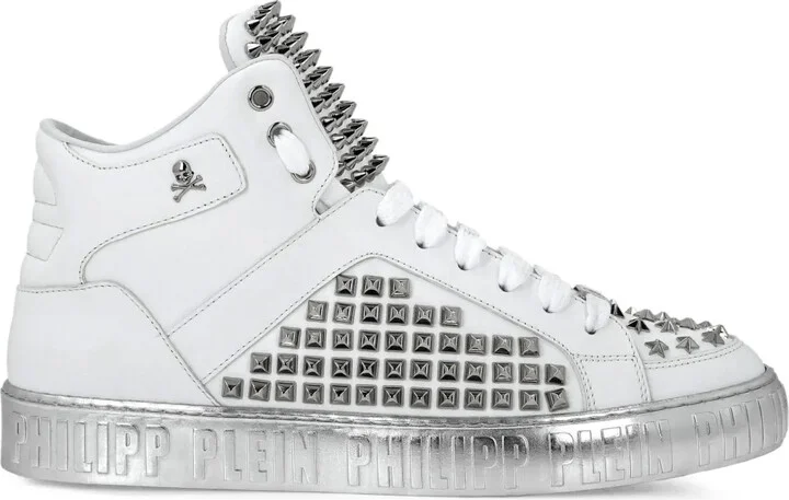 Stud-Detail Leather Sneakers
