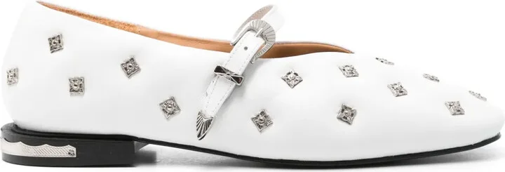 Stud-Detailed Ballerina Flats