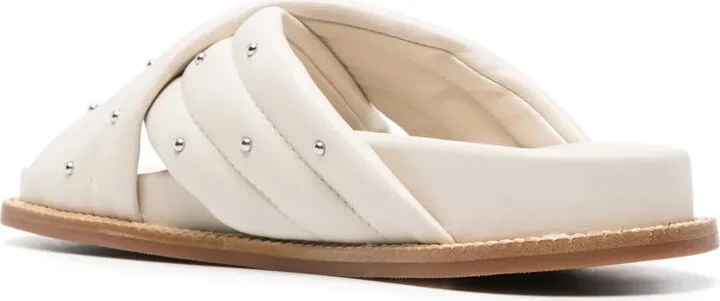Stud-Detailed Leather Slides - Image 3