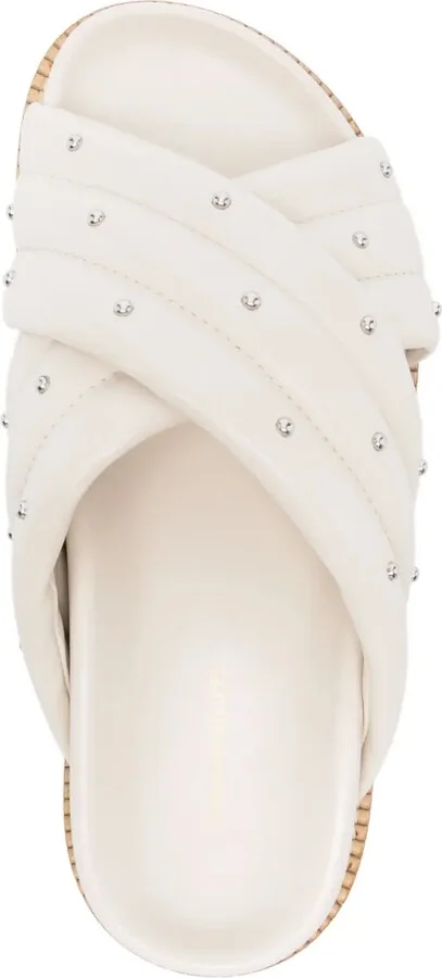 Stud-Detailed Leather Slides - Image 4