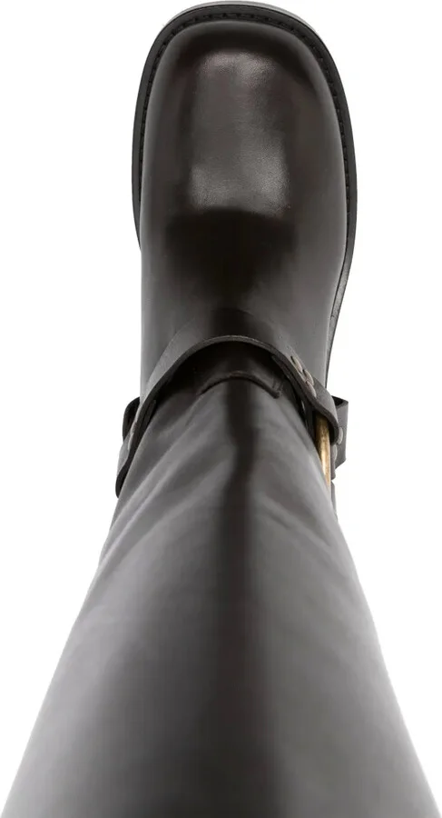 Stud-Detailing Leather Biker Boots - Image 4